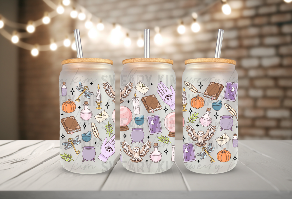 Wizard Magic UV Dtf 16oz glass can wrap