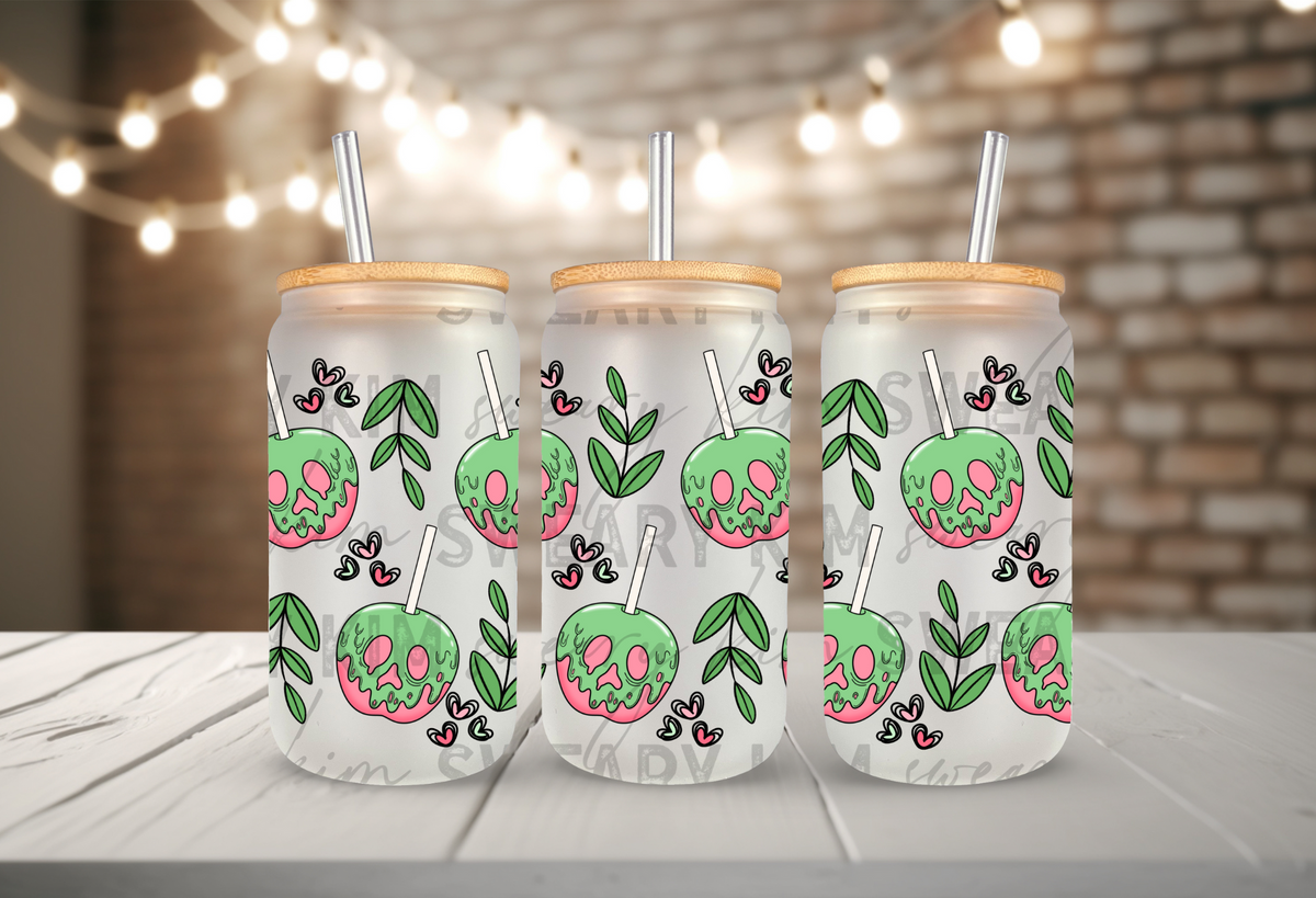 Melting Apples UV Dtf 16oz glass can wrap