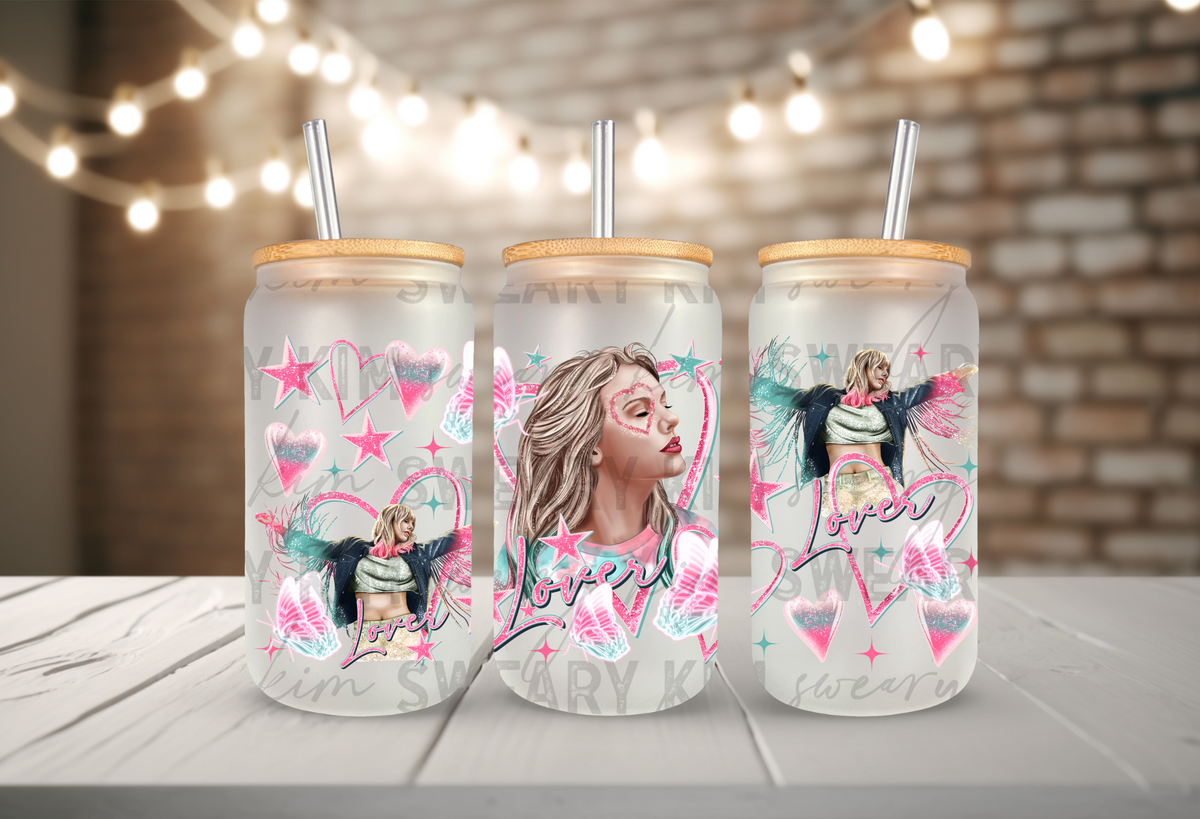 Lover Era UV Dtf 16oz glass can wrap