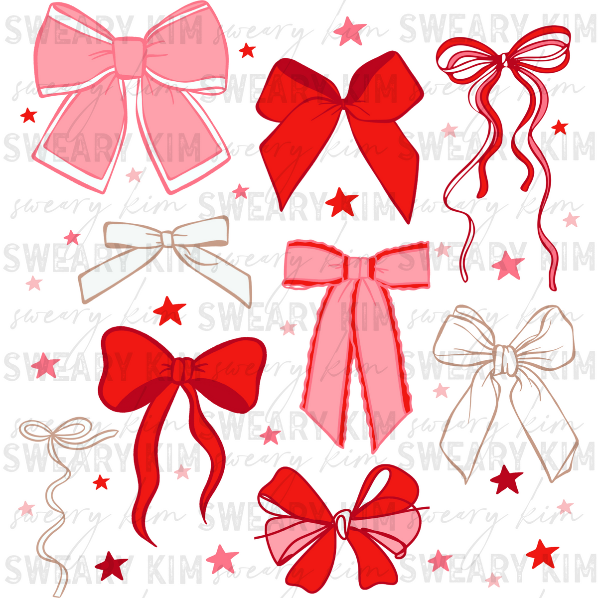 Christmas Bows UV Dtf Element Sheet