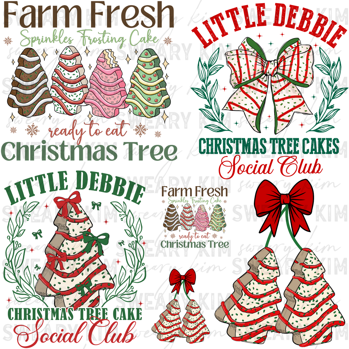 Christmas Cake Decals UV Dtf Element Sheet