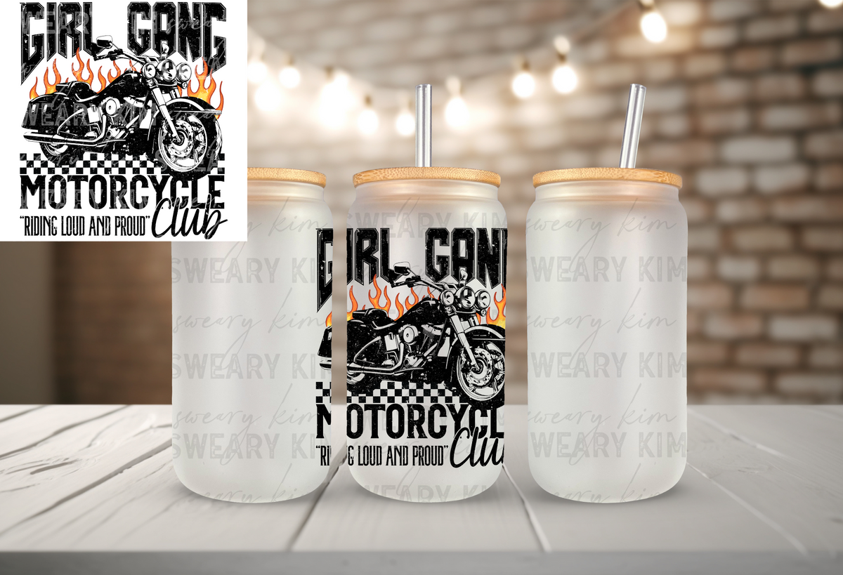 Girl Gang Motorcycle Club UV Dtf Decal