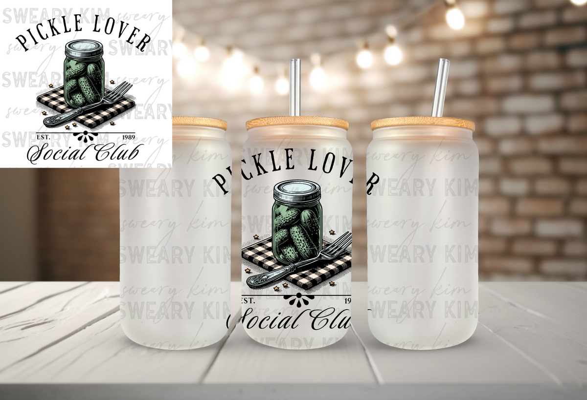 Pickle Lover Social Club UV Dtf Decal