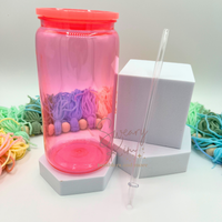 16oz Acrylic PLASTIC Can Tumbler w/ Plastic Lid (Translucent)