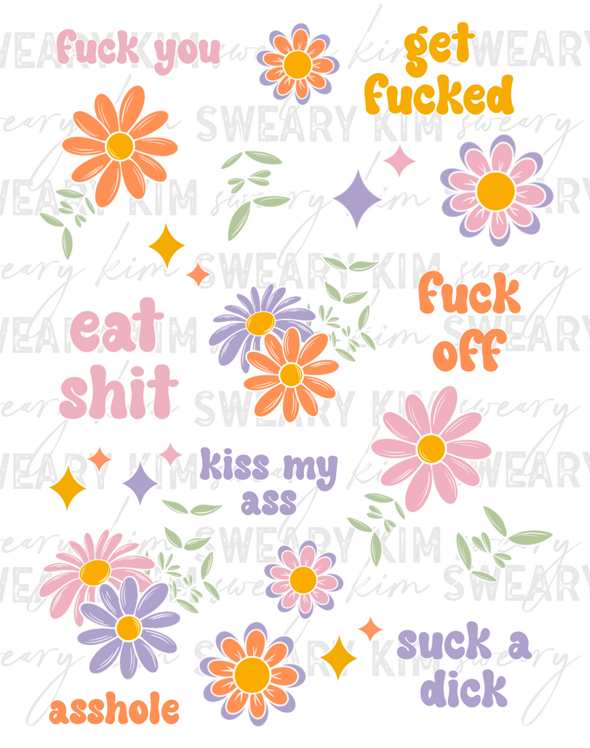 Exclusive Eff Off Sweary UV Dtf Element Sheet