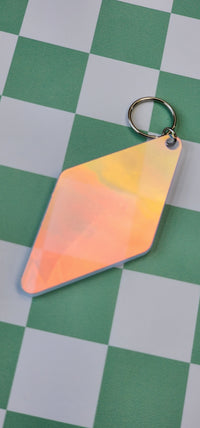 Holographic Acrylic Motel Keychain Blank