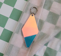 Holographic Acrylic Motel Keychain Blank