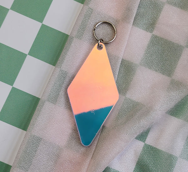 Holographic Acrylic Motel Keychain Blank