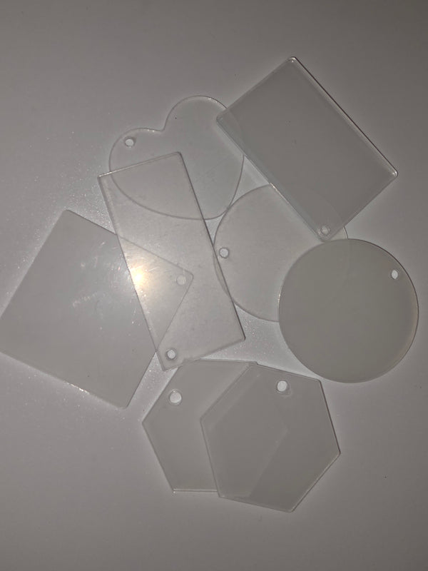 12 Pack Acrylic Keychain Blanks