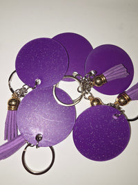 5 Pack Purple Glitter Acrylic Keychain Blanks