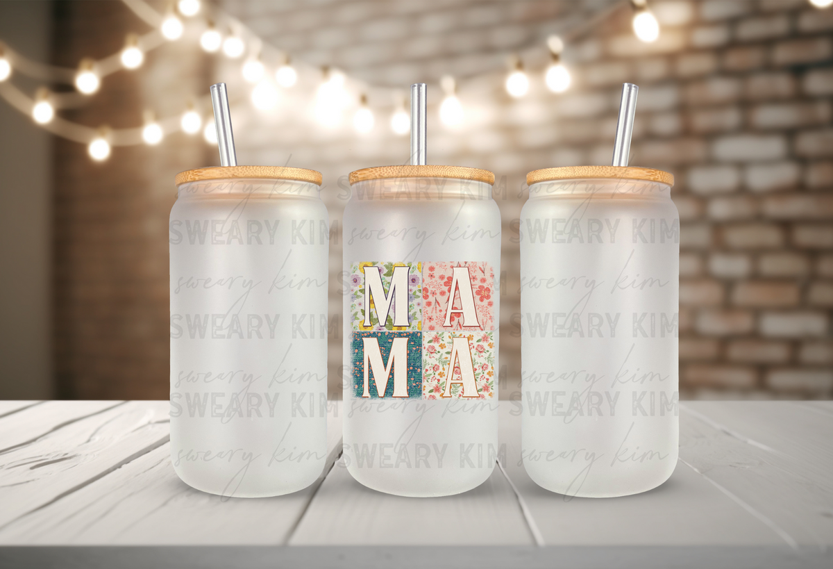 Mama Floral Patchwork UV Dtf Decal