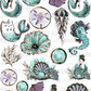 Magical Mermaids UV Dtf Element Sheet 7.5inx10.5in