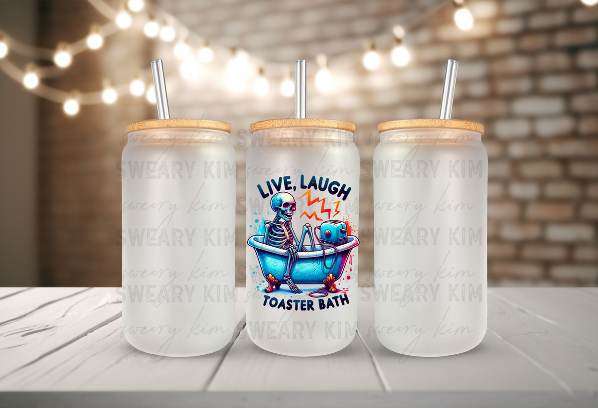 Live Laugh Toaster Bath UV Dtf Decal
