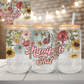 Manifest That Ish Floral Border UV Dtf 16oz glass can wrap