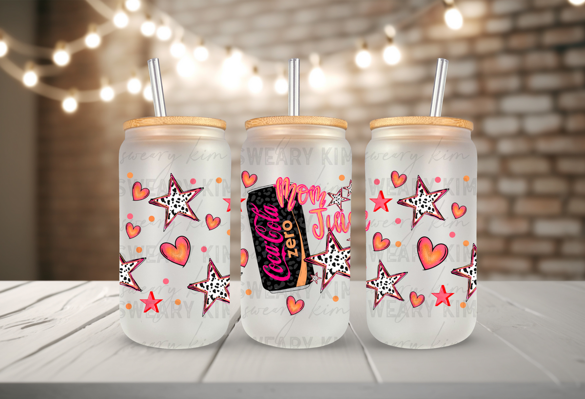 Cola Zero Mom Juice UV Dtf 16oz glass can wrap