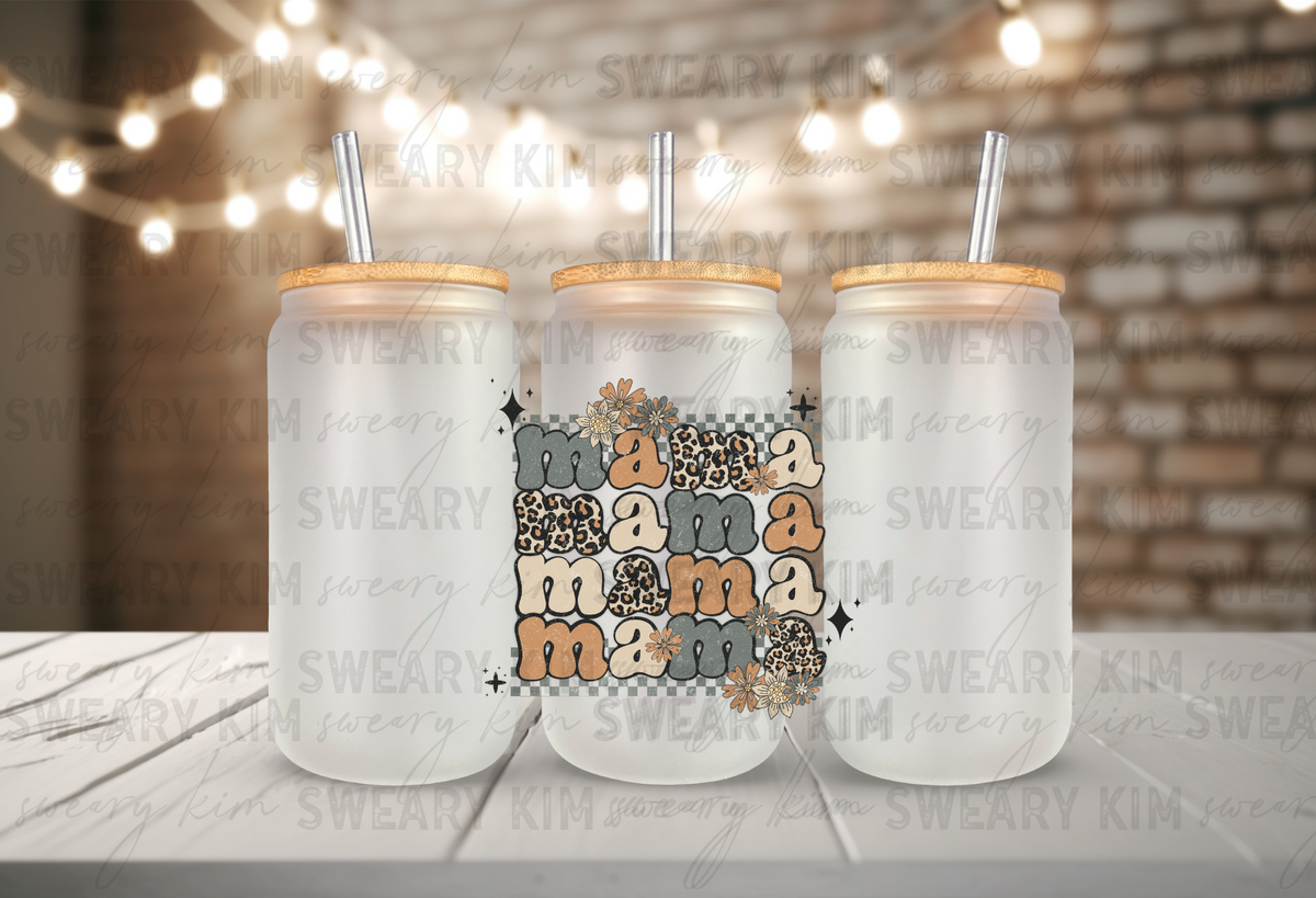 Retro Mama Checkered UV Dtf Decal