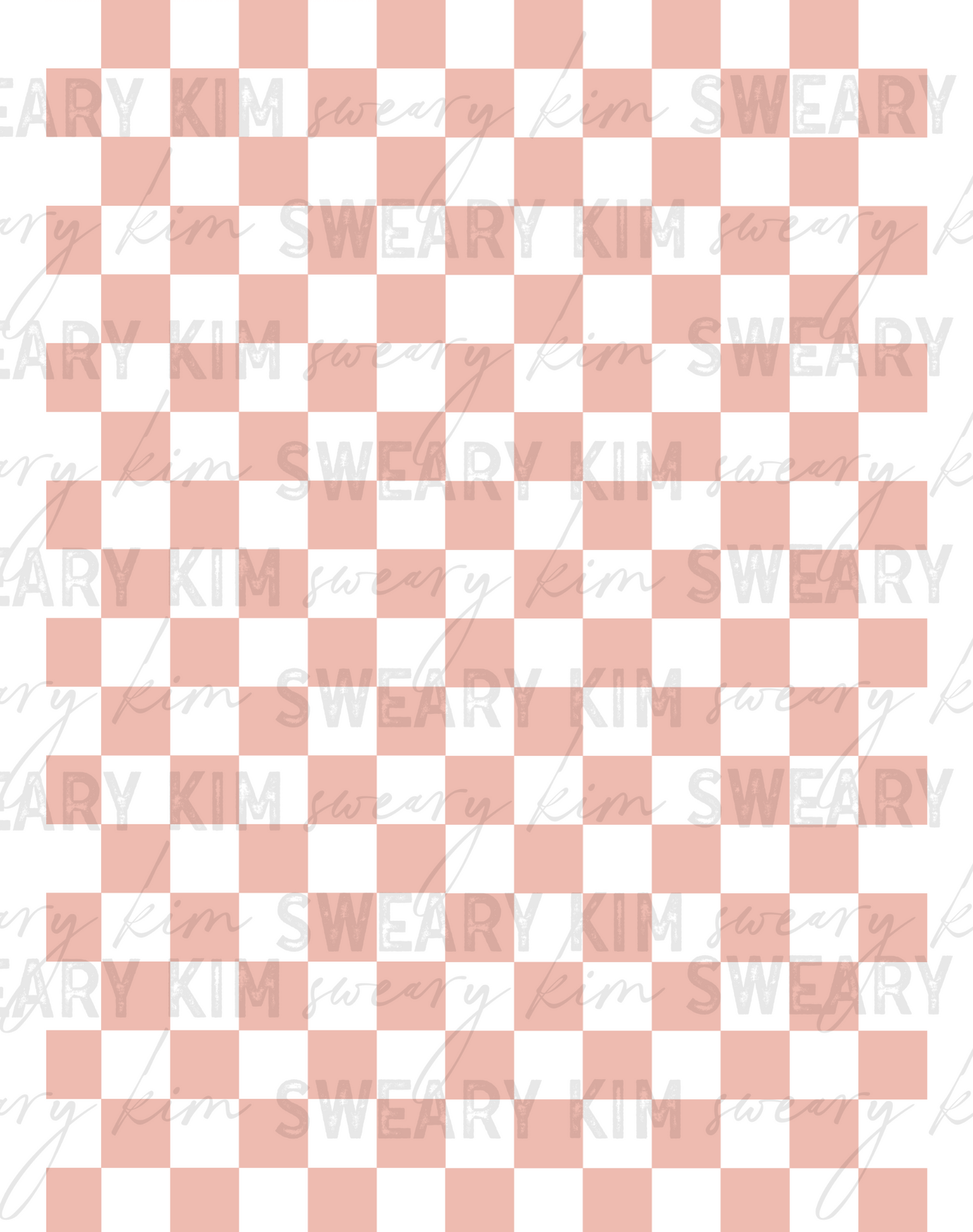 Pink Checkered UV Dtf Element Sheet 7.5inx10.5in