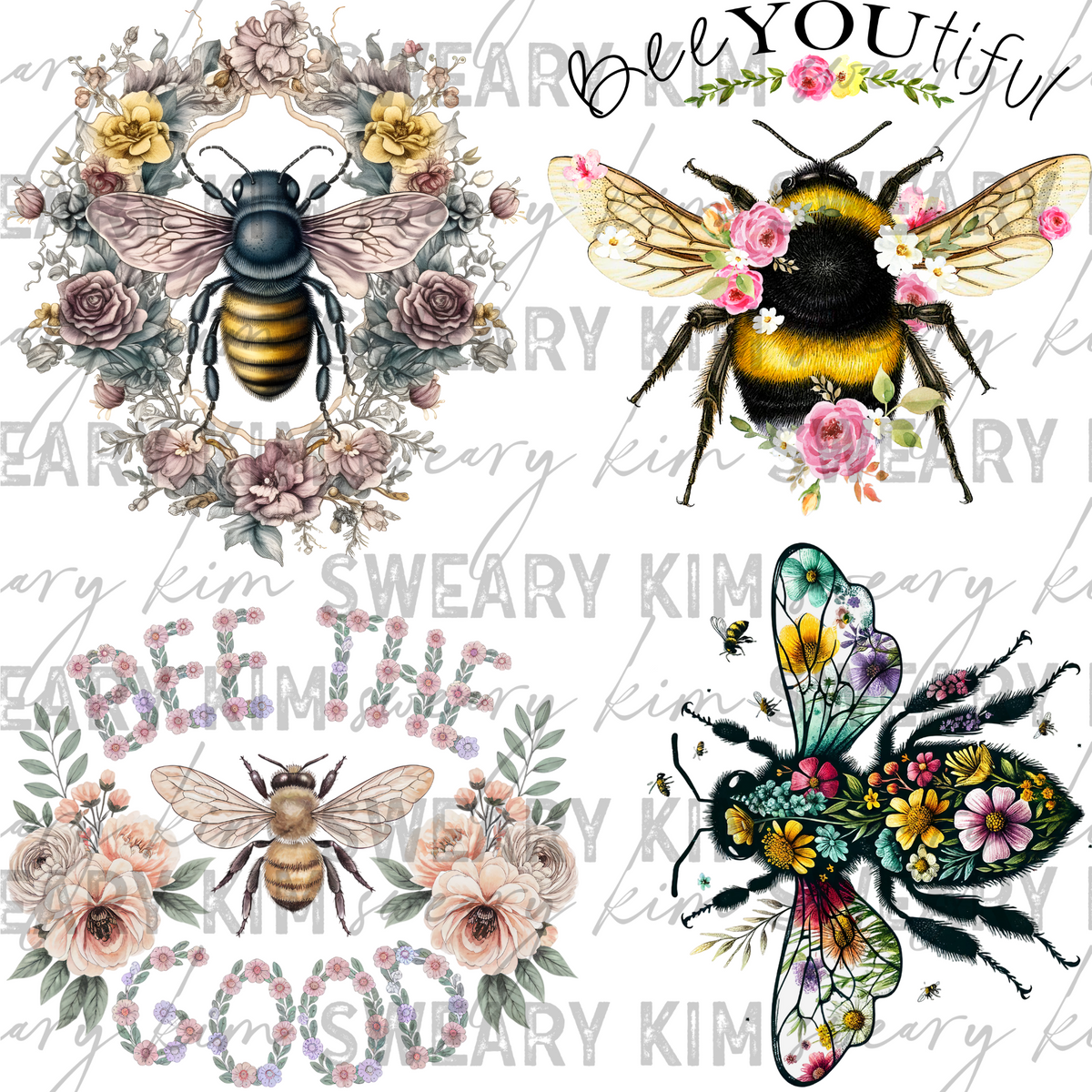 Dainty Bee Decals UV Dtf Element Sheet