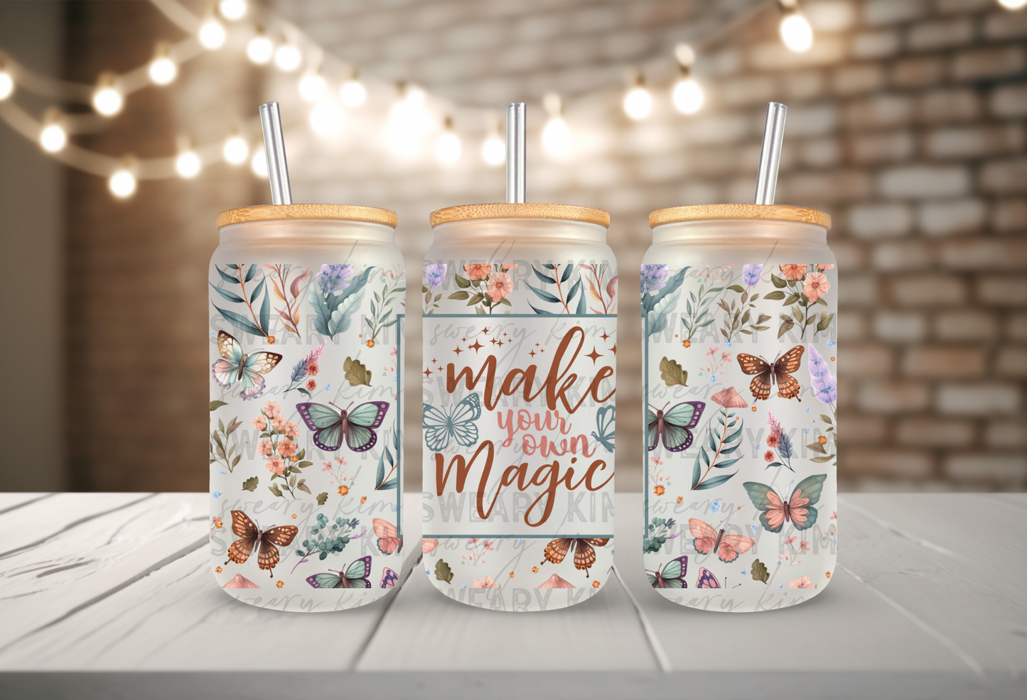 Make Your Own Magic Butterflies 16oz glass can wrap