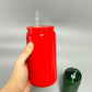 Red 16 oz Sublimation Glass Can Tumbler w/ PP Acrylic Lid RTS