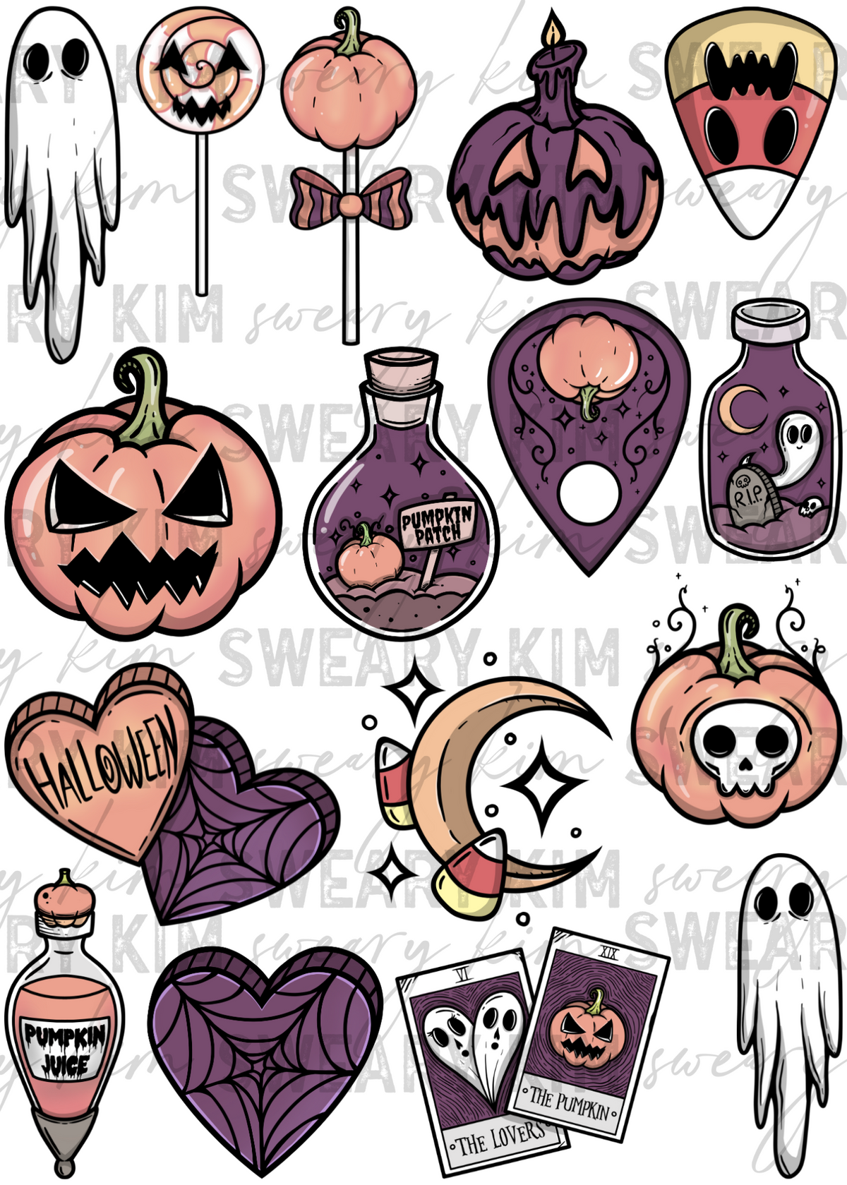 Pumpkins & Potions UV Dtf Element Sheet