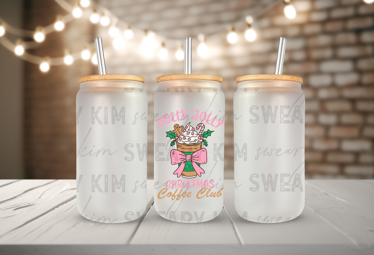 Holly Jolly Christmas Coffee Club UV Dtf Decal