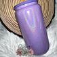 Lavender Shimmer 16 oz Sublimation Glass Can Tumbler w/ PP Acrylic Lid