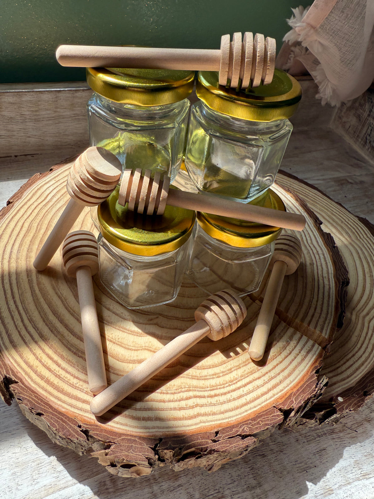 6 Pack Glass Honey Jars