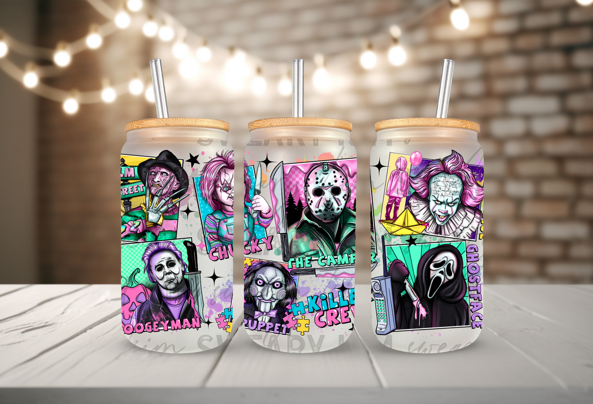 Killer Crew UV Dtf 16oz glass can wrap