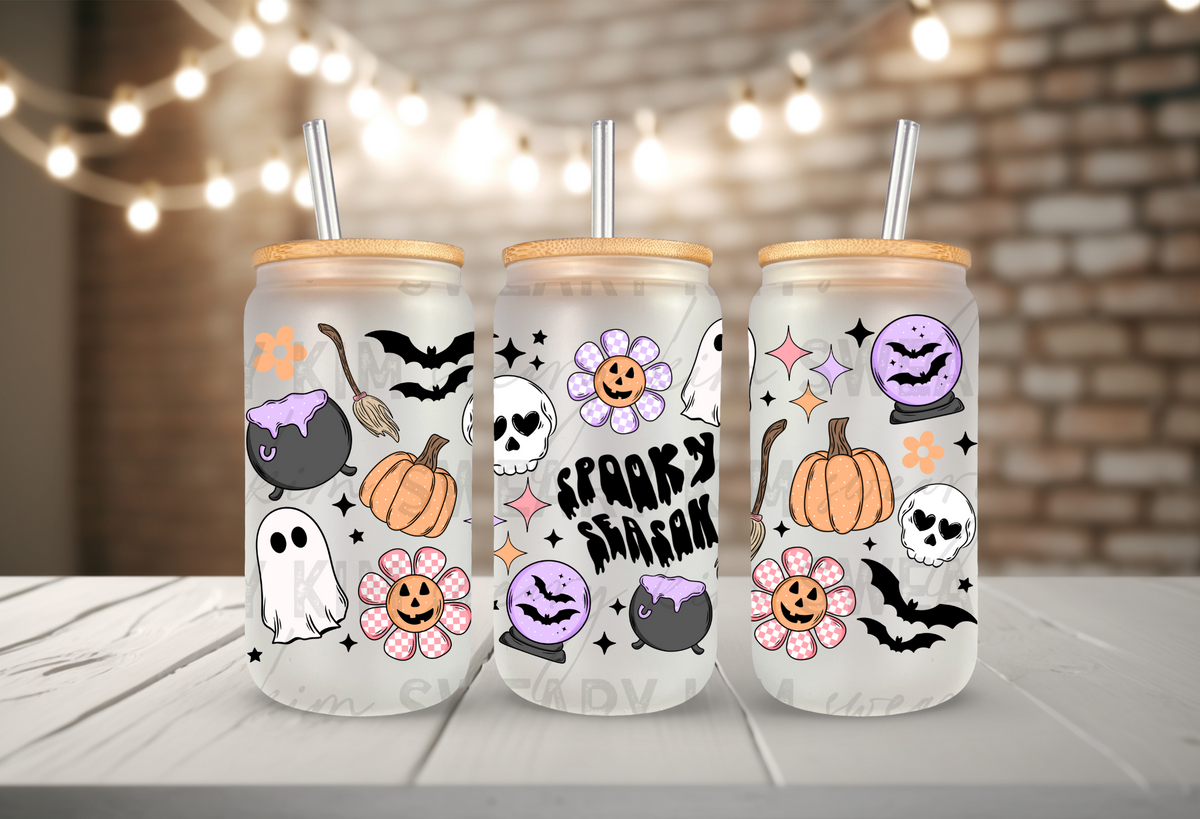 Spooky Season Things & More UV Dtf 16oz glass can wrap