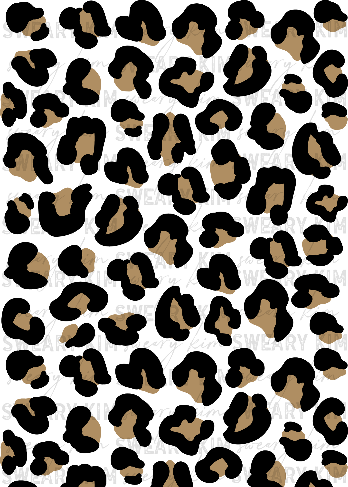 Large Black & Brown Leopard Spots UV Dtf Element Sheet 7.5inx10.5in