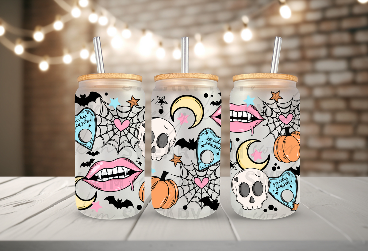 Spooky Season Planchettes UV Dtf 16oz glass can wrap