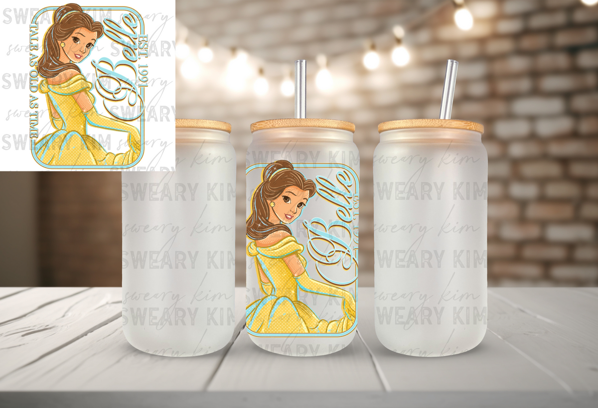 Book Reading Princess UV Dtf Decal
