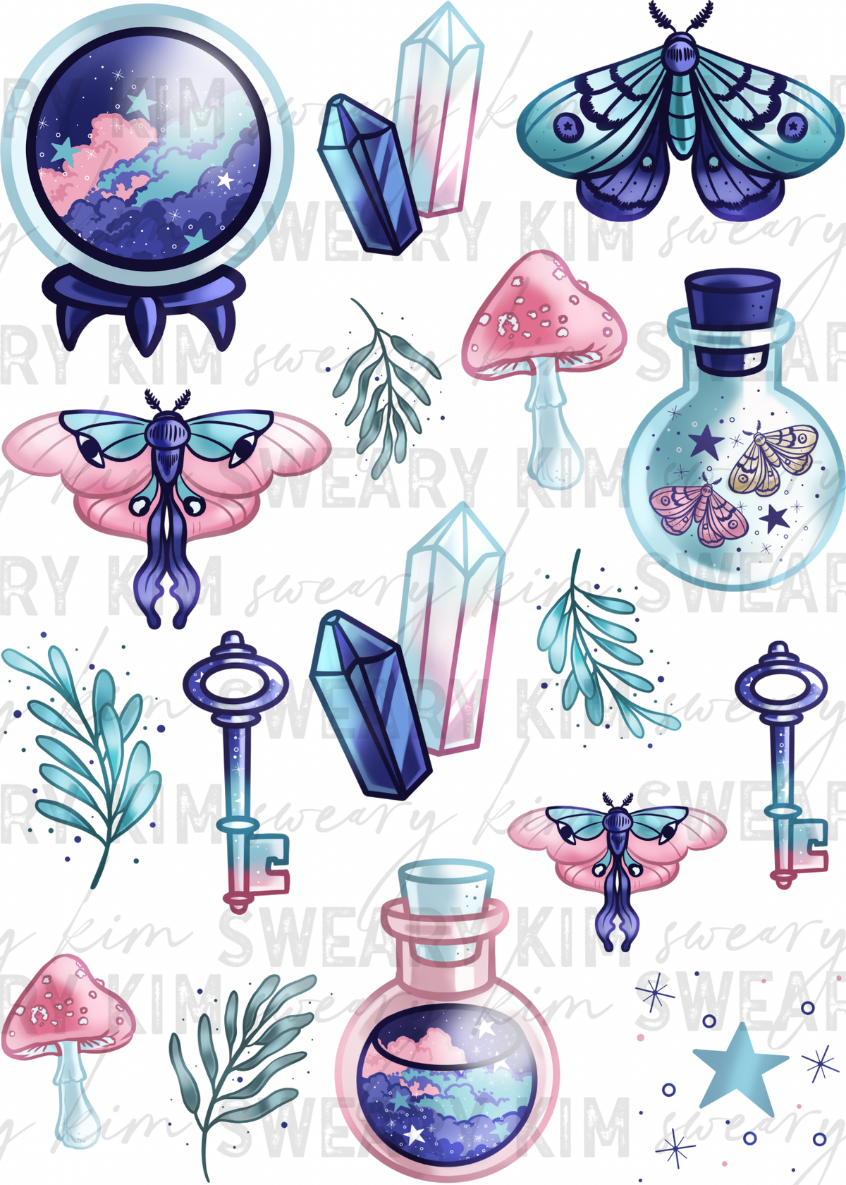 Crystals & Potions UV Dtf Element Sheet