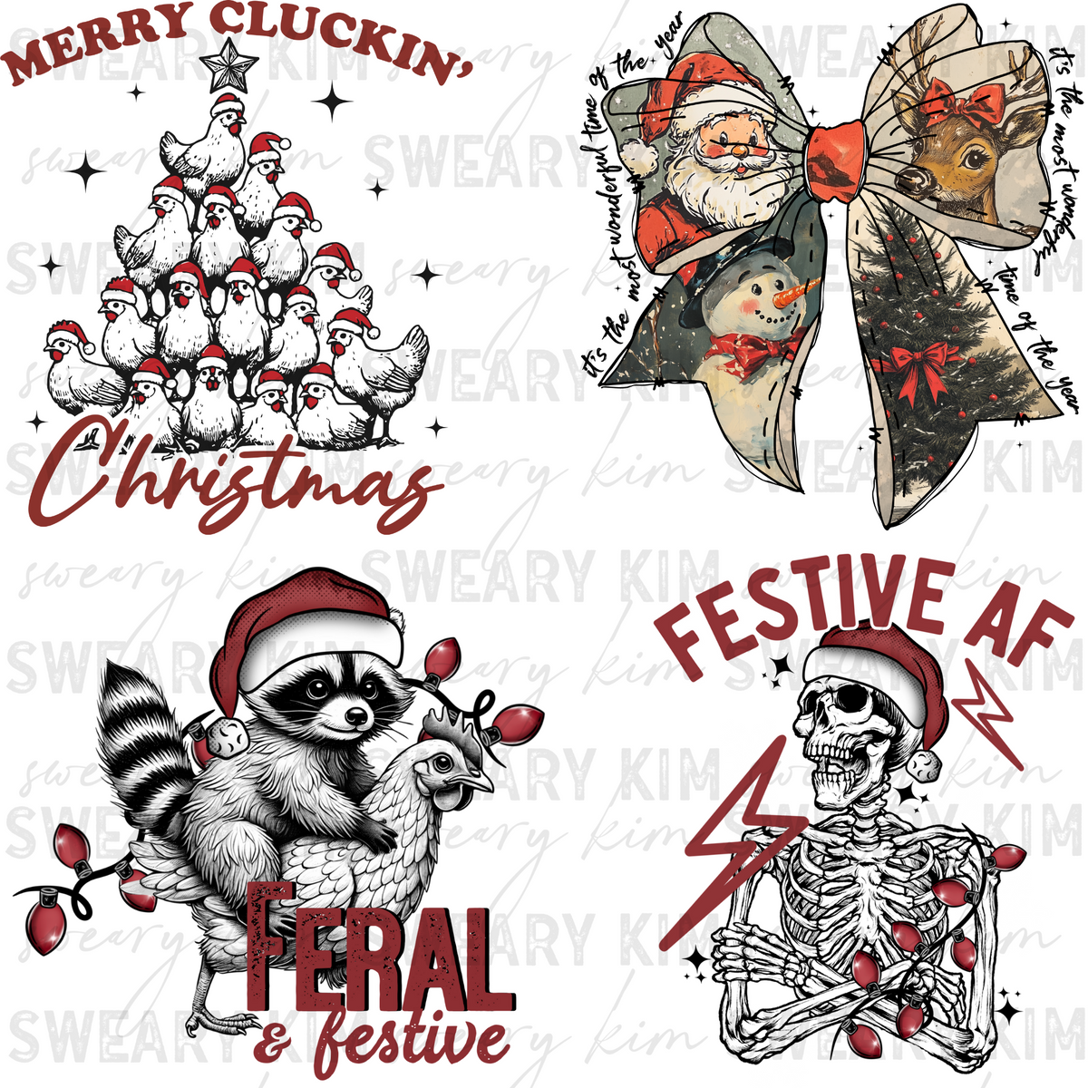 Christmas Decals UV Dtf Element Sheet