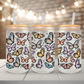 Colorful Butterflies UV Dtf 16oz glass can wrap