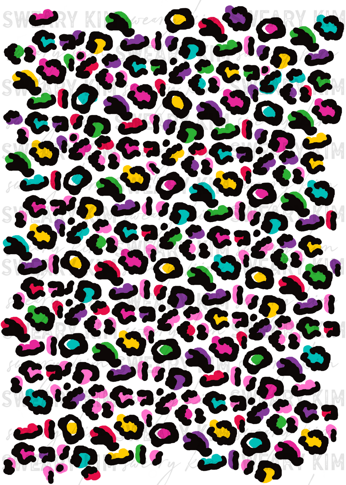 Colorful Leopard Spots UV Dtf Element Sheet