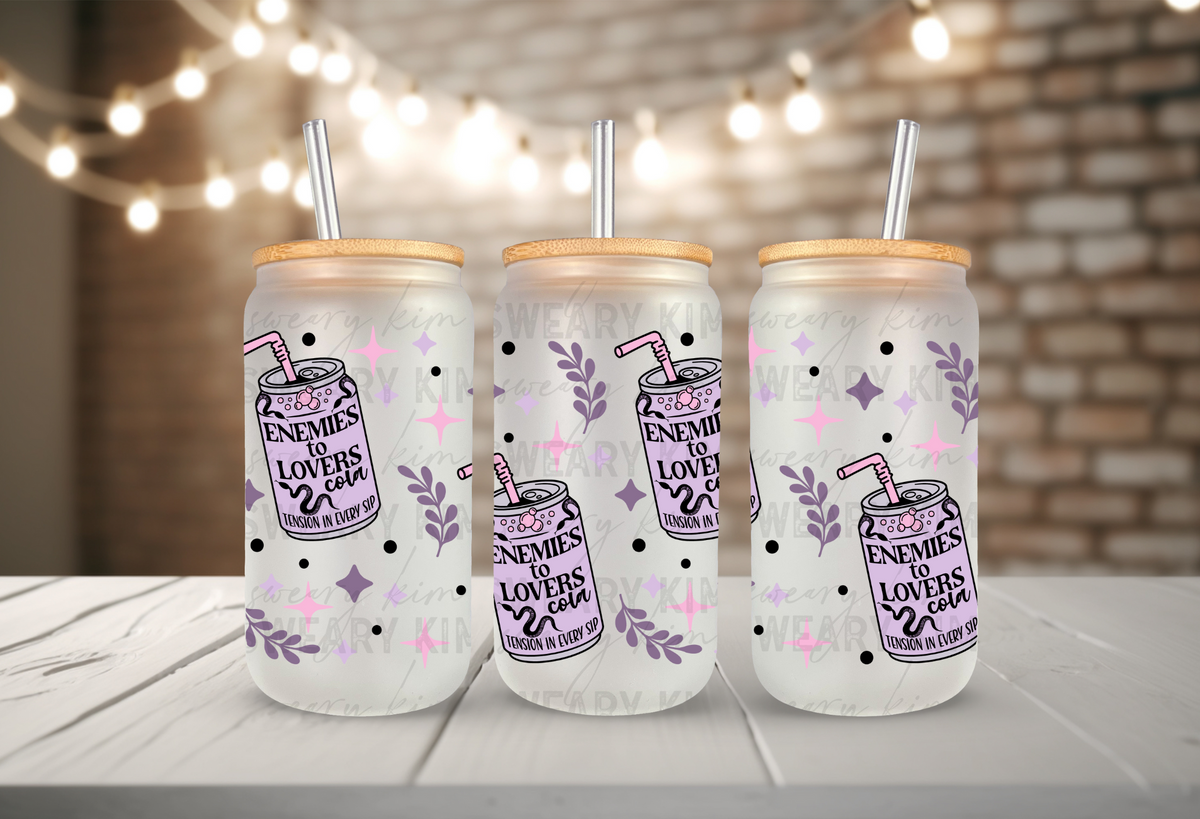 Enemies To Lovers Cola Pop Can UV Dtf 16oz glass can wrap