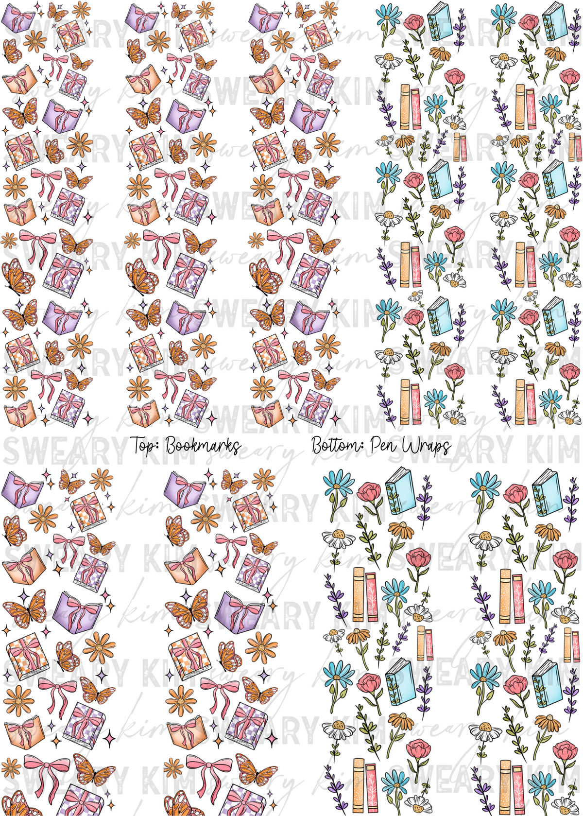 Exclusive Book Pen Wraps & Book Marks UV Dtf Element Sheet