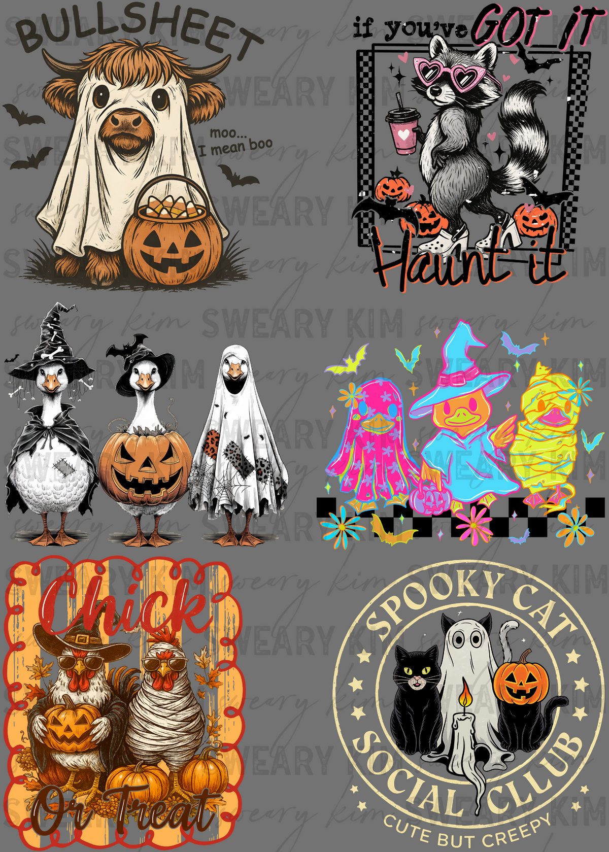 Spooky Animals Decal UV Dtf Element Sheet