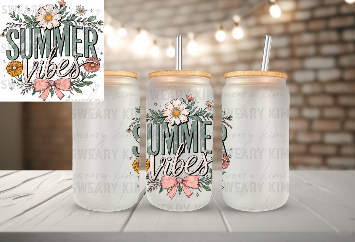 Summer Vibes Florals UV Dtf Decal
