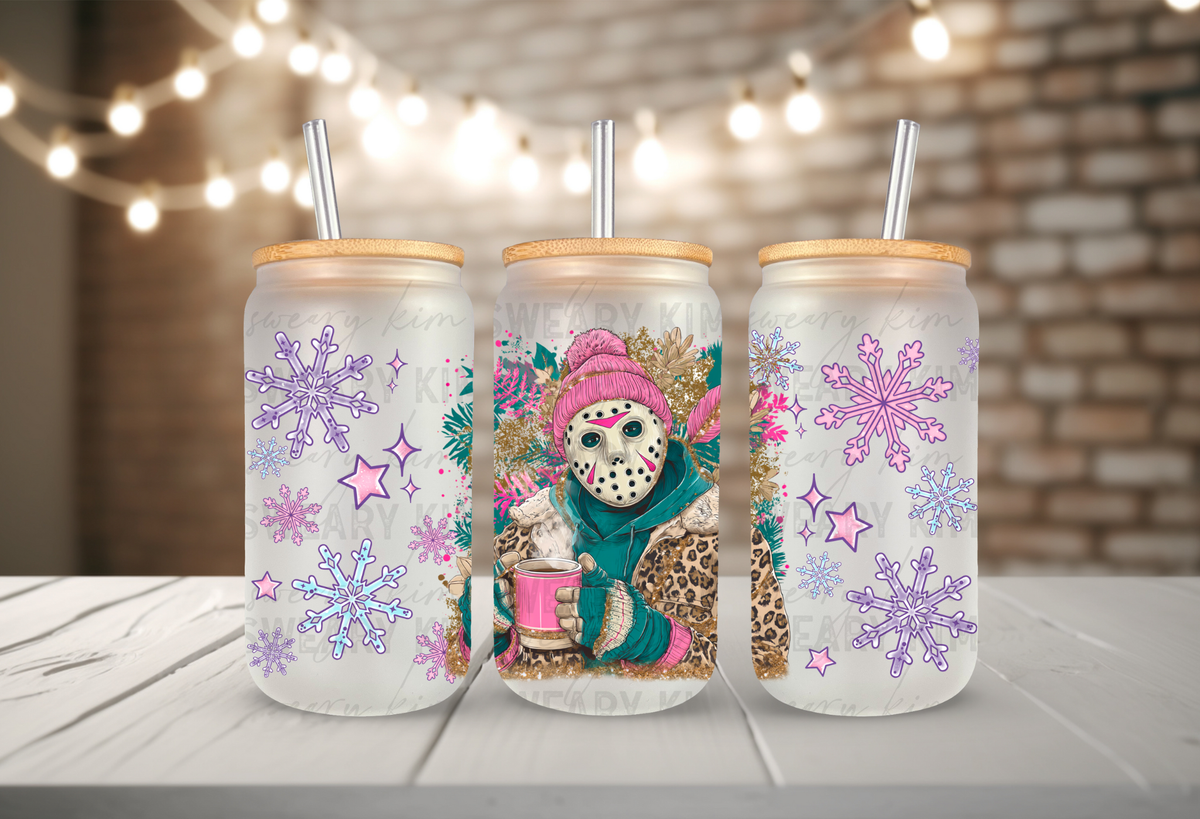 Freezing Jay UV Dtf 16oz glass can wrap