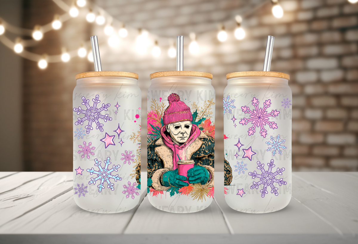 Freezing Mike UV Dtf 16oz glass can wrap