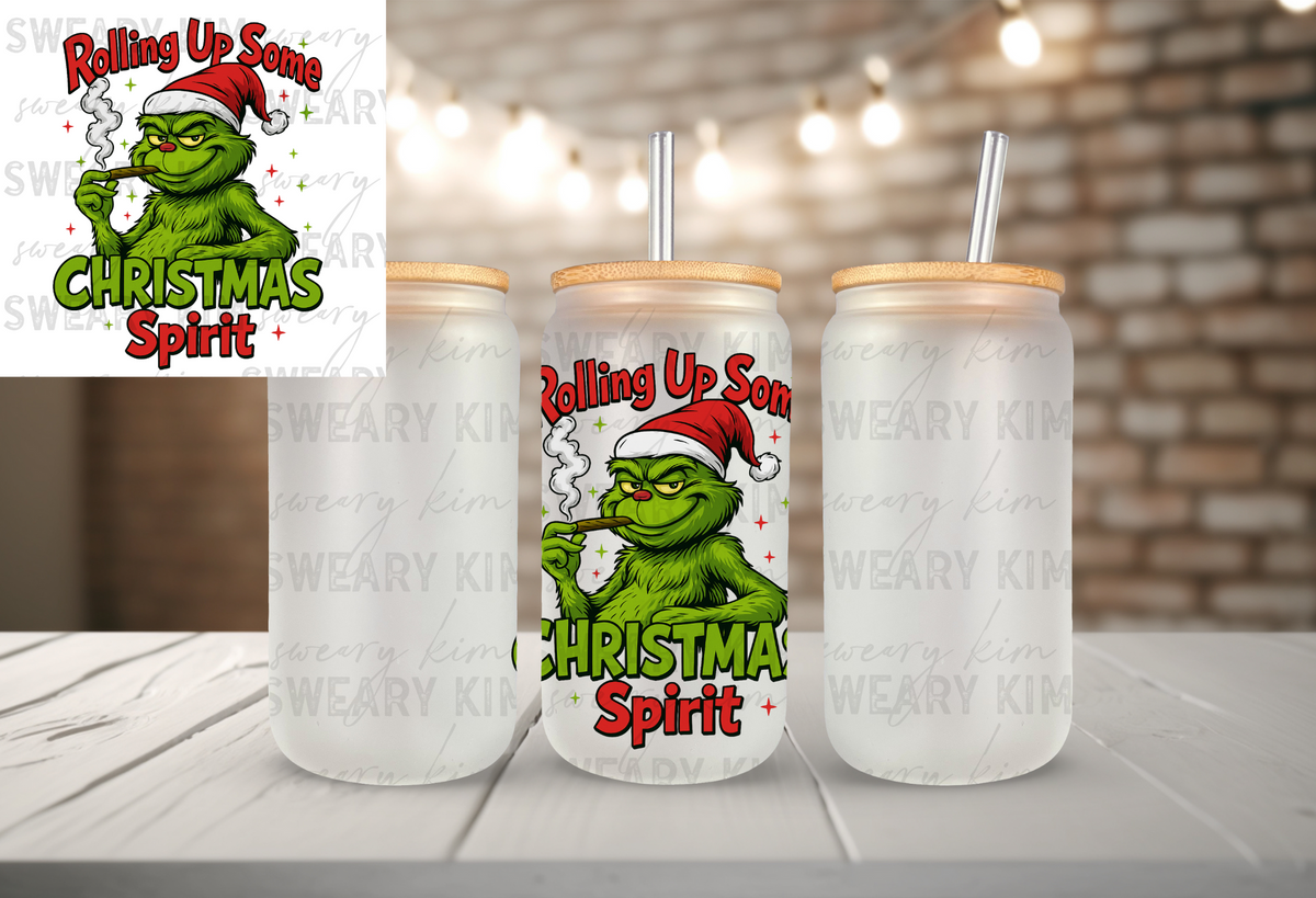 Green Man Rolling Up UV Dtf Decal