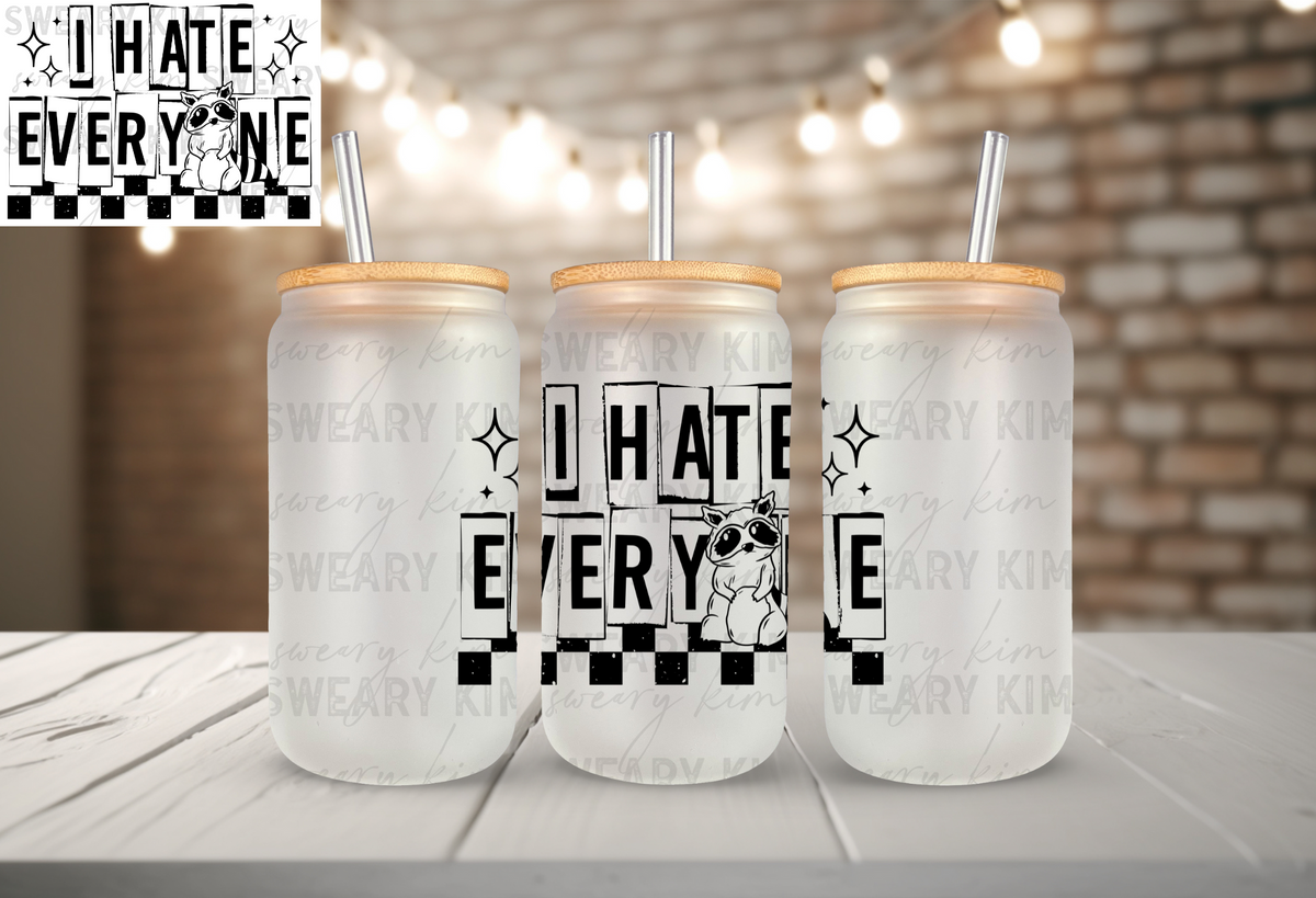I Hate Everyone Raccoon UV Dtf Decal