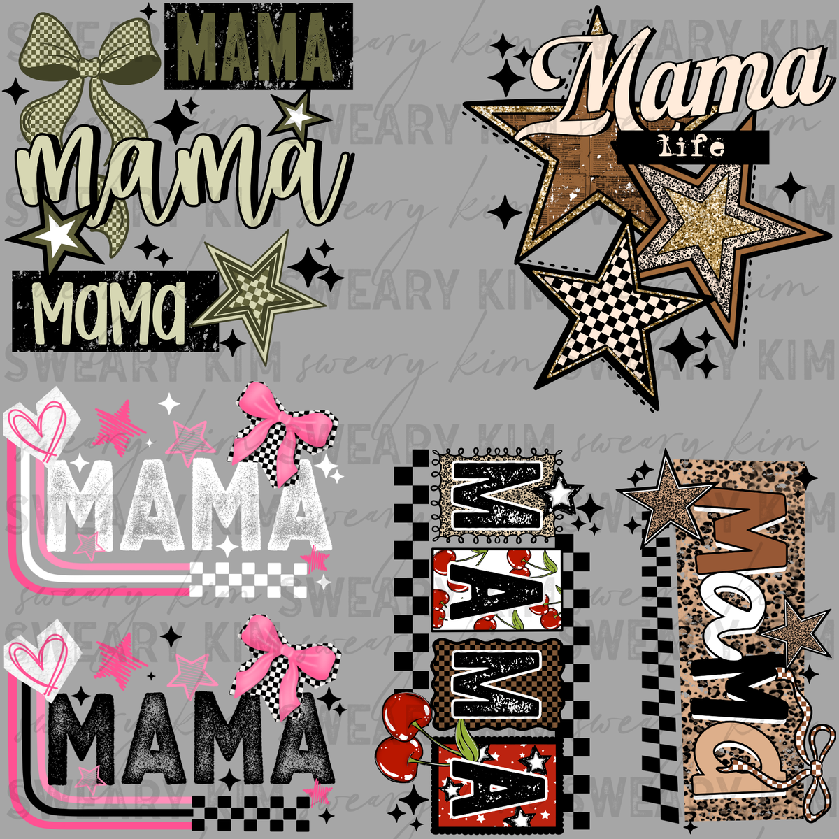 Retro Mama Decals UV Dtf Element Sheet