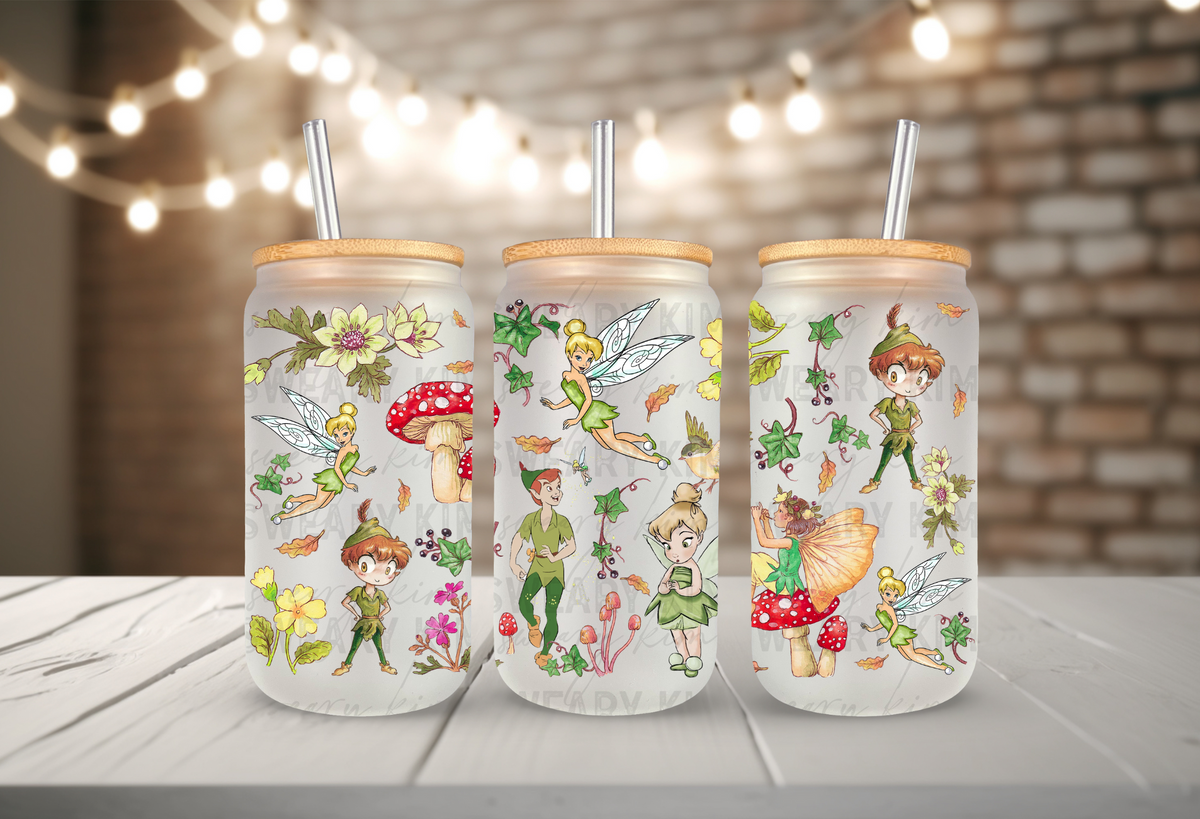 Never Grow Up UV Dtf 16oz glass can wrap