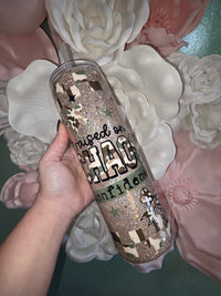 Raised On Chaos Camo Glitter Epoxy Tumbler