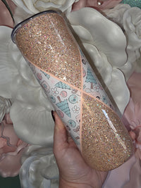 Pastel Christmas Truck Glitter Epoxy Tumbler