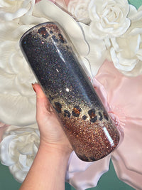 Leopard Swirl Glitter Epoxy Tumbler